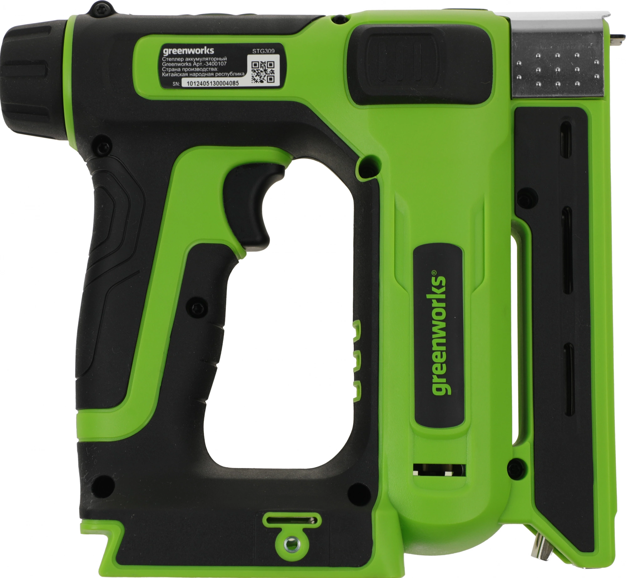 Степлер ручной Greenworks G24CS10 скобы 4/55/90/18GA — миниатюра 3