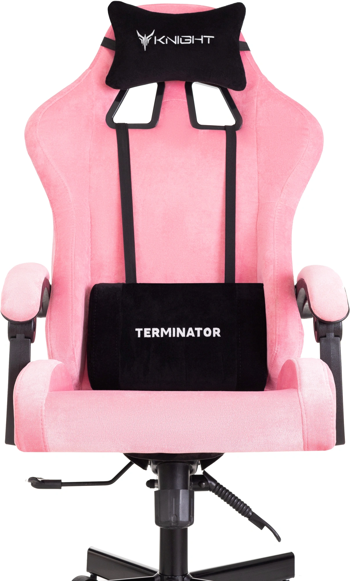 Кресло игровое Knight Terminator розовый Velvet 36 с подголов. крестов. металл — миниатюра 9