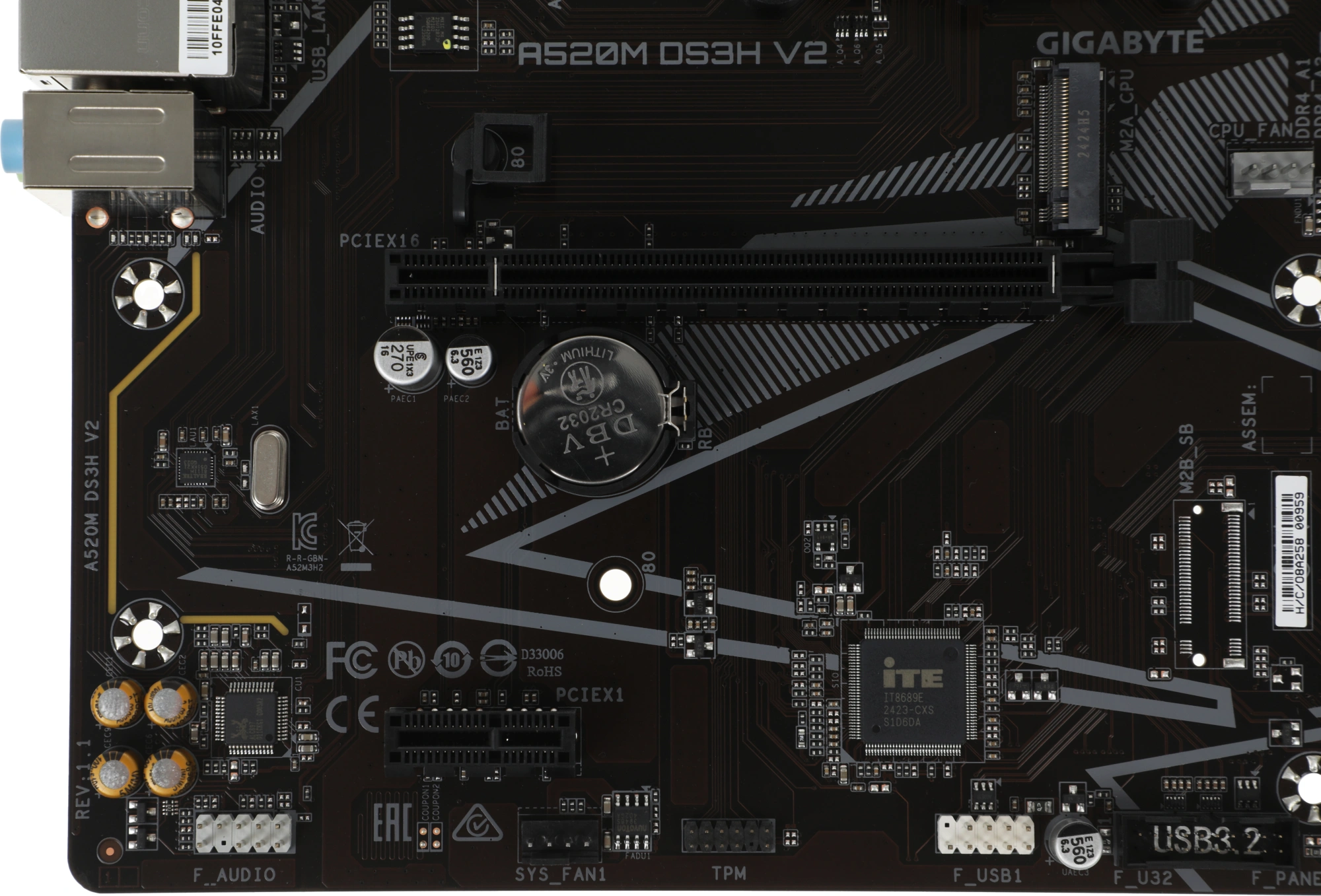 Материнская плата Gigabyte A520M DS3H V2 Soc-AM4 AMD A520 4xDDR4 mATX AC`97 8ch(7.1) GbLAN RAID+HDMI+DP — миниатюра 7