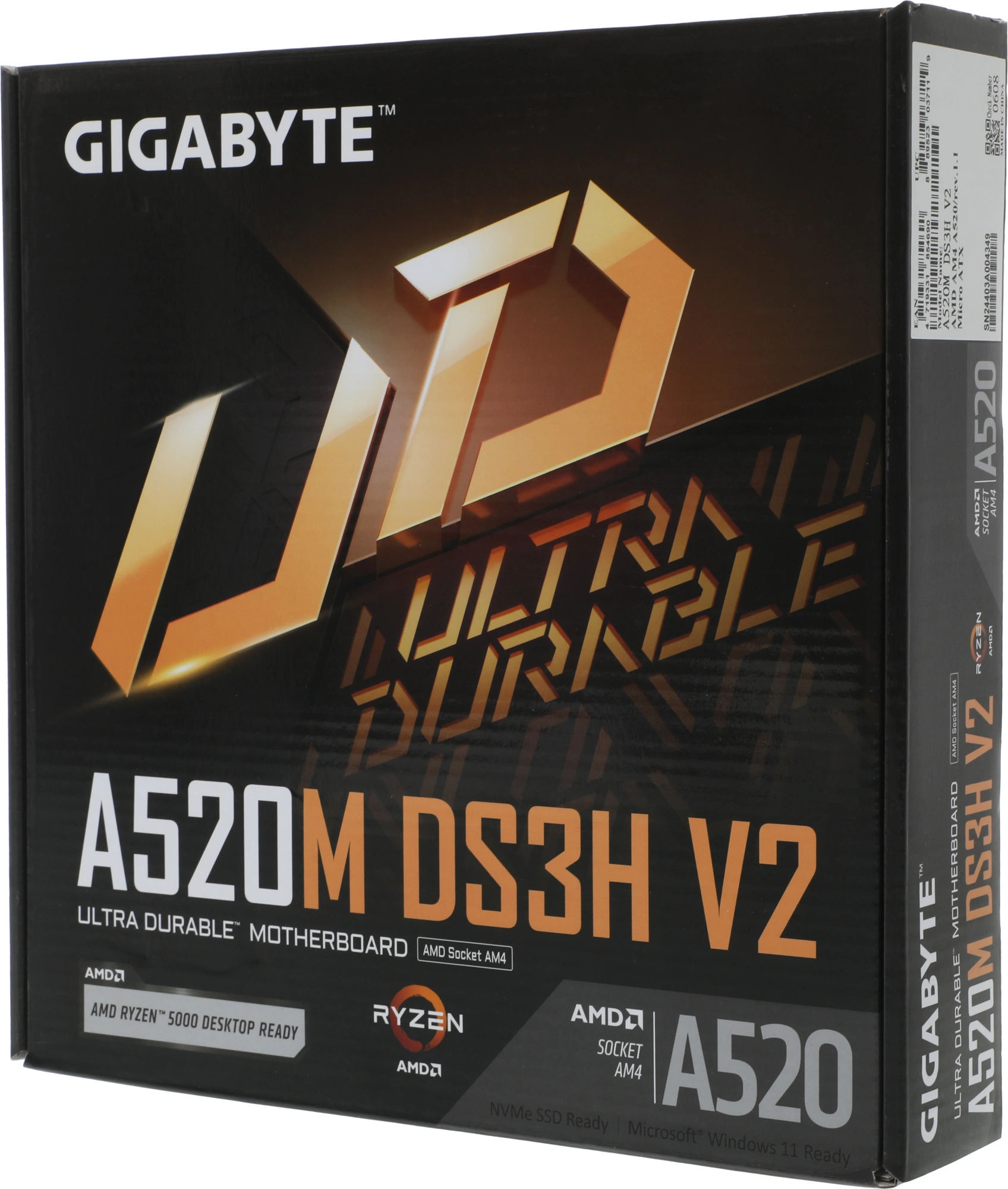 Материнская плата Gigabyte A520M DS3H V2 Soc-AM4 AMD A520 4xDDR4 mATX AC`97 8ch(7.1) GbLAN RAID+HDMI+DP — миниатюра 11