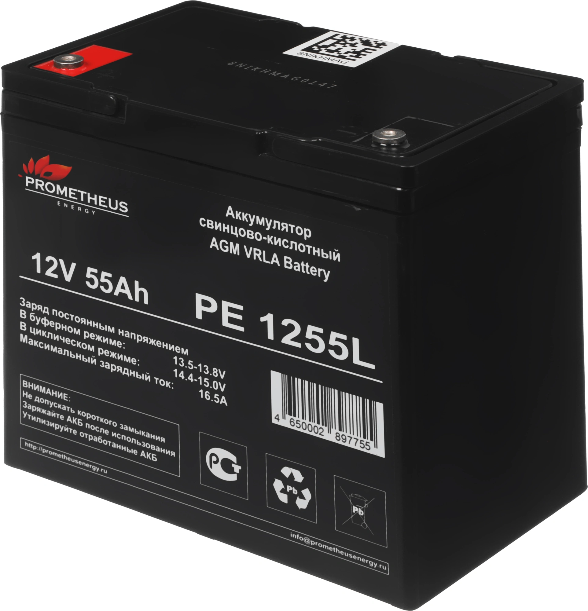 Батарея для ИБП Prometheus Energy PE 1255L 12В 55Ач — фото 1