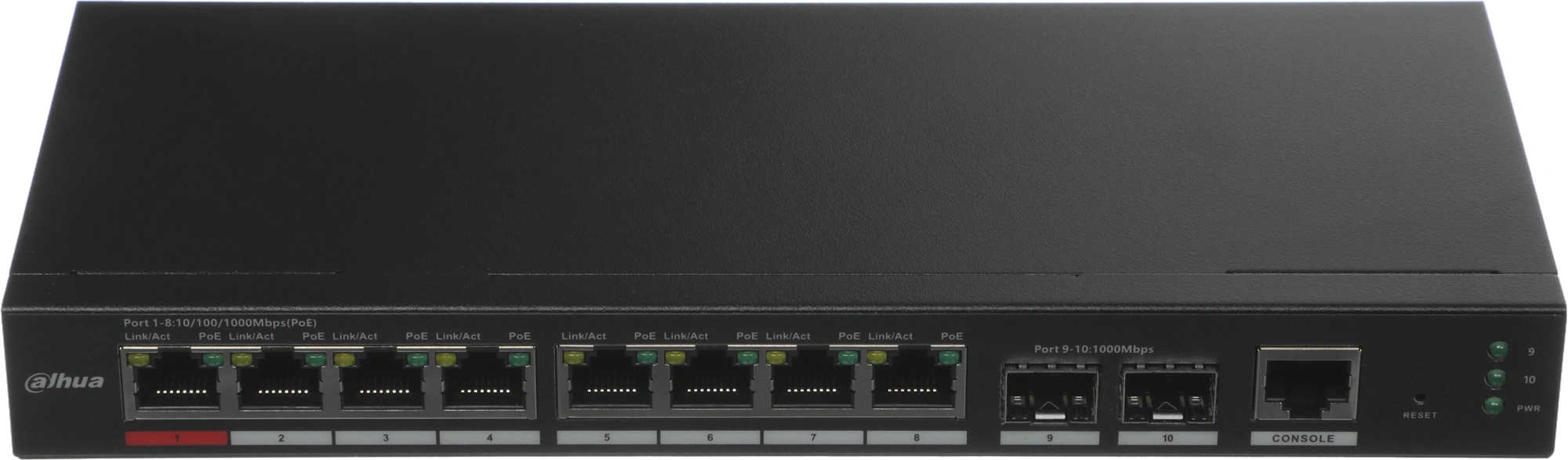 Коммутатор Dahua DH-S4210-8GT-110 (L2) 10x1Гбит/с 2SFP 8PoE 110W управляемый — миниатюра 4