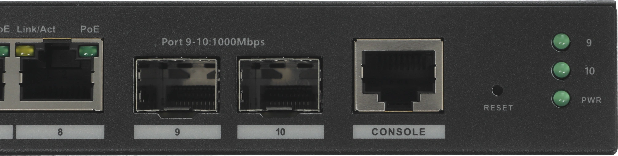 Коммутатор Dahua DH-S4210-8GT-110 (L2) 10x1Гбит/с 2SFP 8PoE 110W управляемый — миниатюра 10