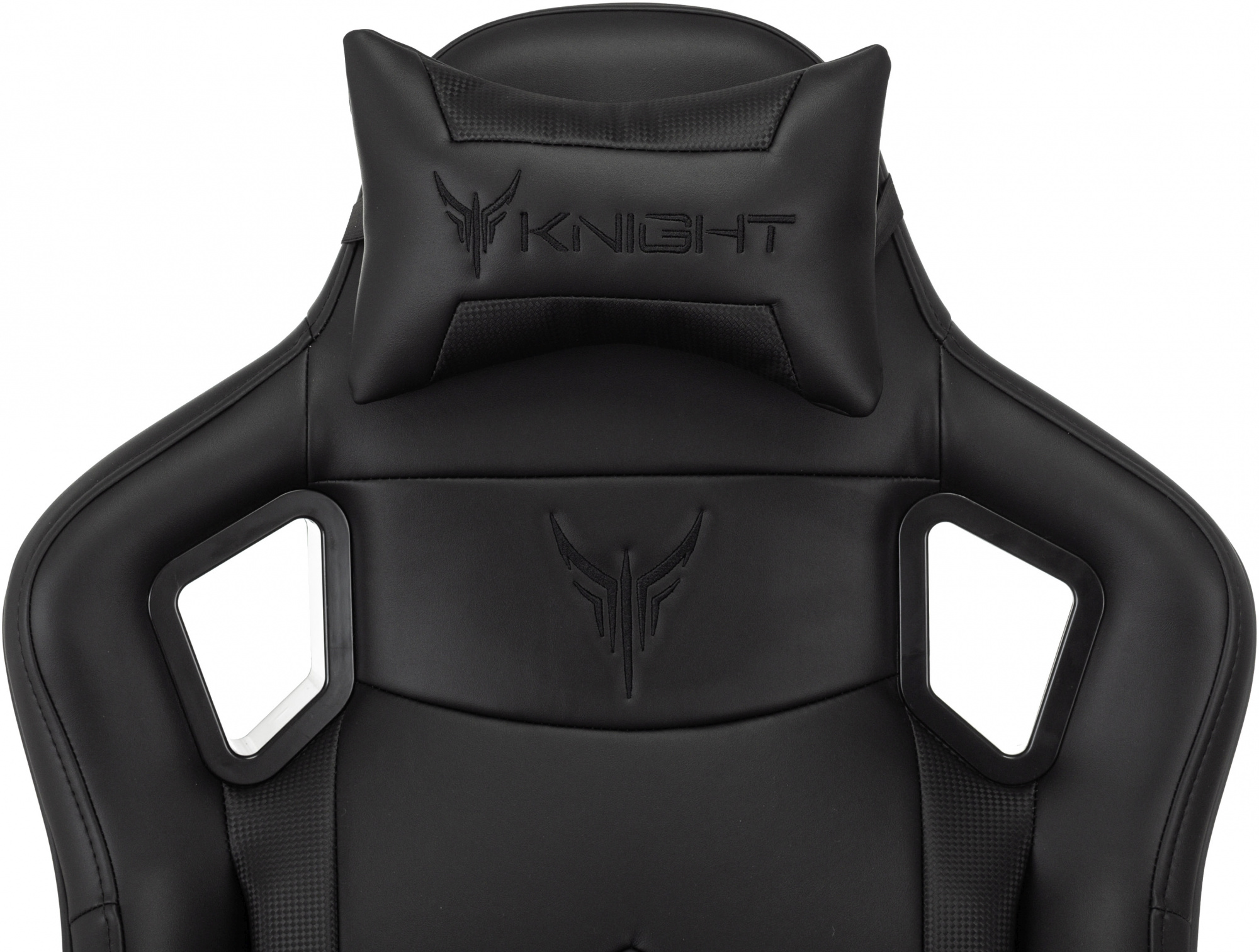 Кресло игровое Knight Gladiator черный экокожа с подголов. крестов. металл — миниатюра 12