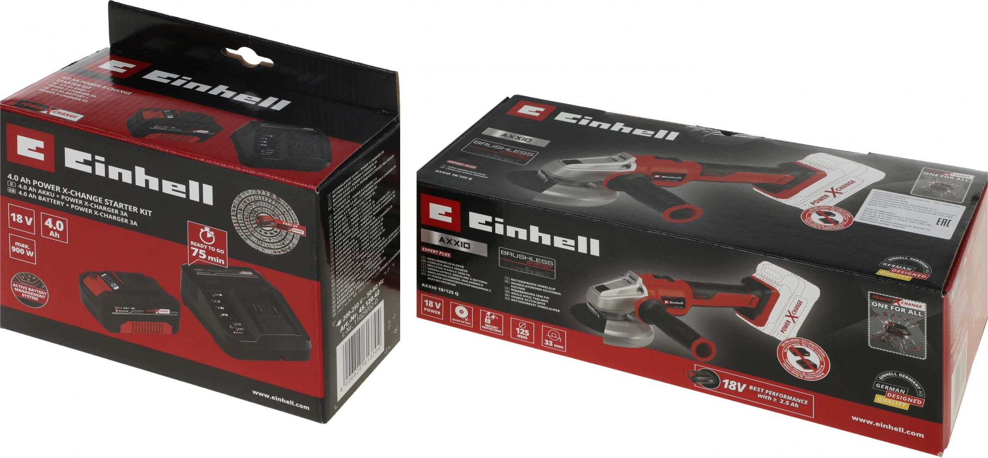 Углошлифовальная машина Einhell PXC AXXIO 8500об/мин рез.шпин.:M14 d=125мм (4431151SET) — миниатюра 6