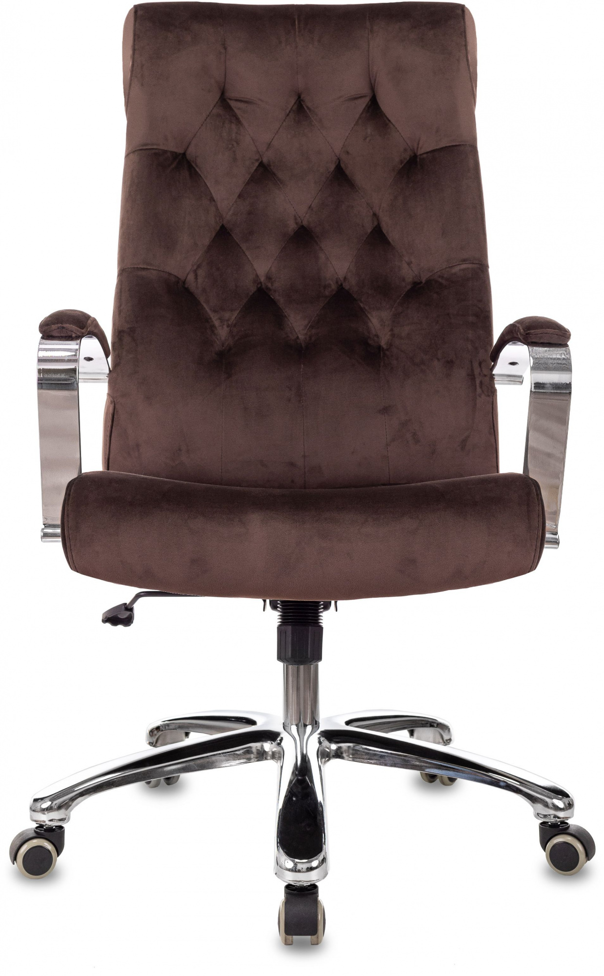 Кресло руководителя Бюрократ T9928SL Fabric коричневый Italia 6 крестов металл хром - Дополнительные фотографии