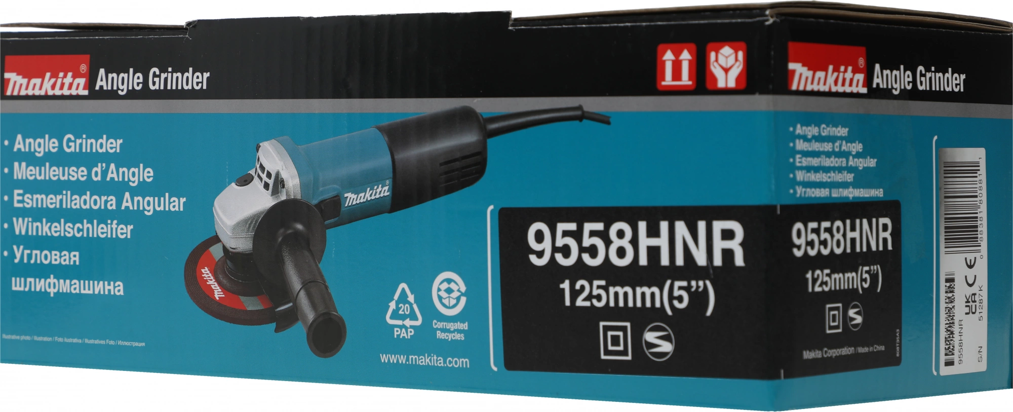 Углошлифовальная машина Makita 9558HNRZ 840Вт 11000об/мин рез.шпин.:M14 d=125мм — миниатюра 9