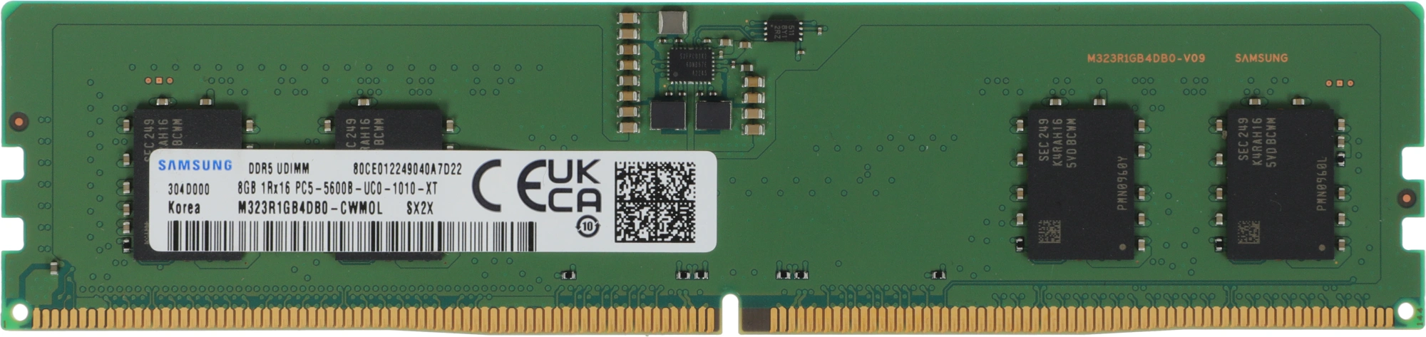 Оперативная память для компьютера 8Gb (1x8Gb) PC5-44800 5600MHz DDR5 DIMM CL40 Samsung M323R1GB4DB0-CWM M323R1GB4DB0-CWM