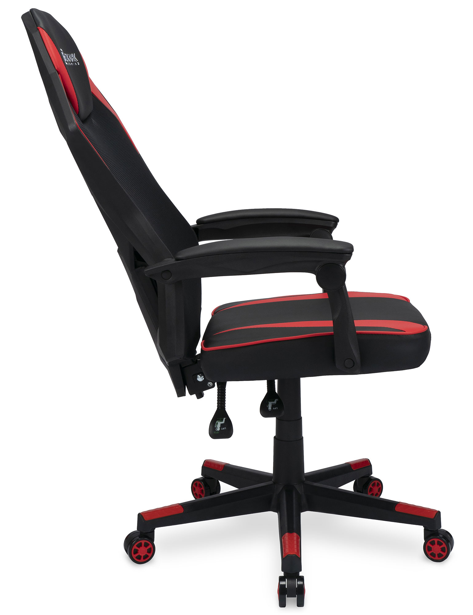 Кресло игровое Оклик 121G черныйкрасный сиденье черныйкрасный искуссткожасетка с подголов крестов пластик черный - Дополнительные фотографии