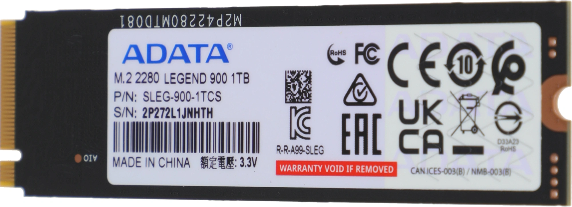 Накопитель SSD A-Data PCIe 4.0 x4 1TB SLEG-900-1TCS Legend 900 M.2 2280 — миниатюра 6