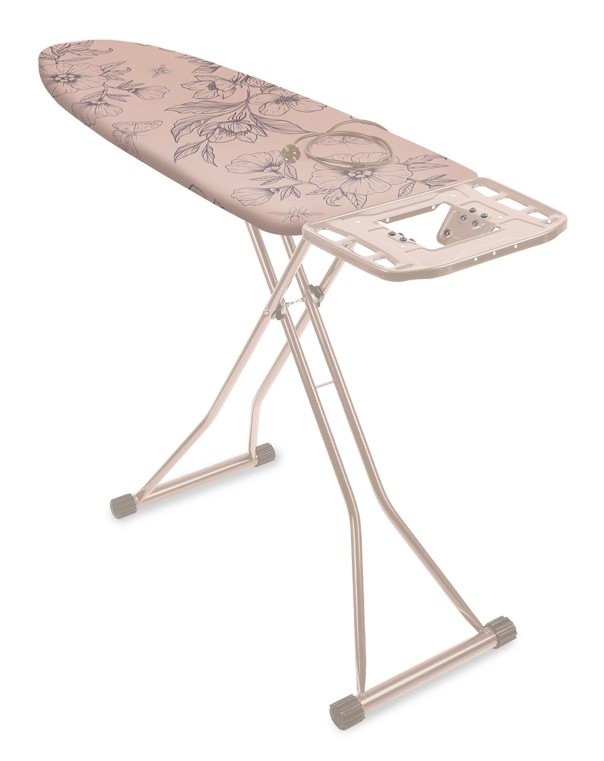 Гладильная доска Ника Haushalt XL 123x46см рег.высот. золотистый/рисунок (HXLТ/F) — фото 1