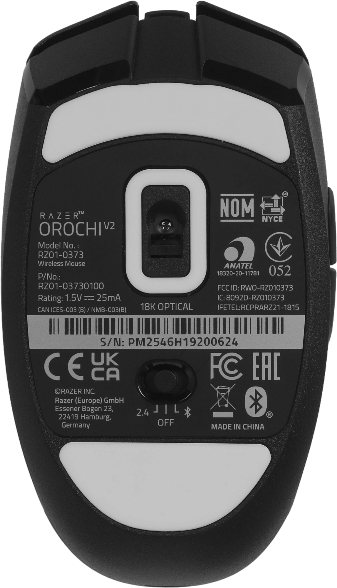 Мышь Razer Orochi V2 черный оптическая 18000dpi беспров. BT/Radio USB 6but (RZ01-03730100-R3G1) — миниатюра 8