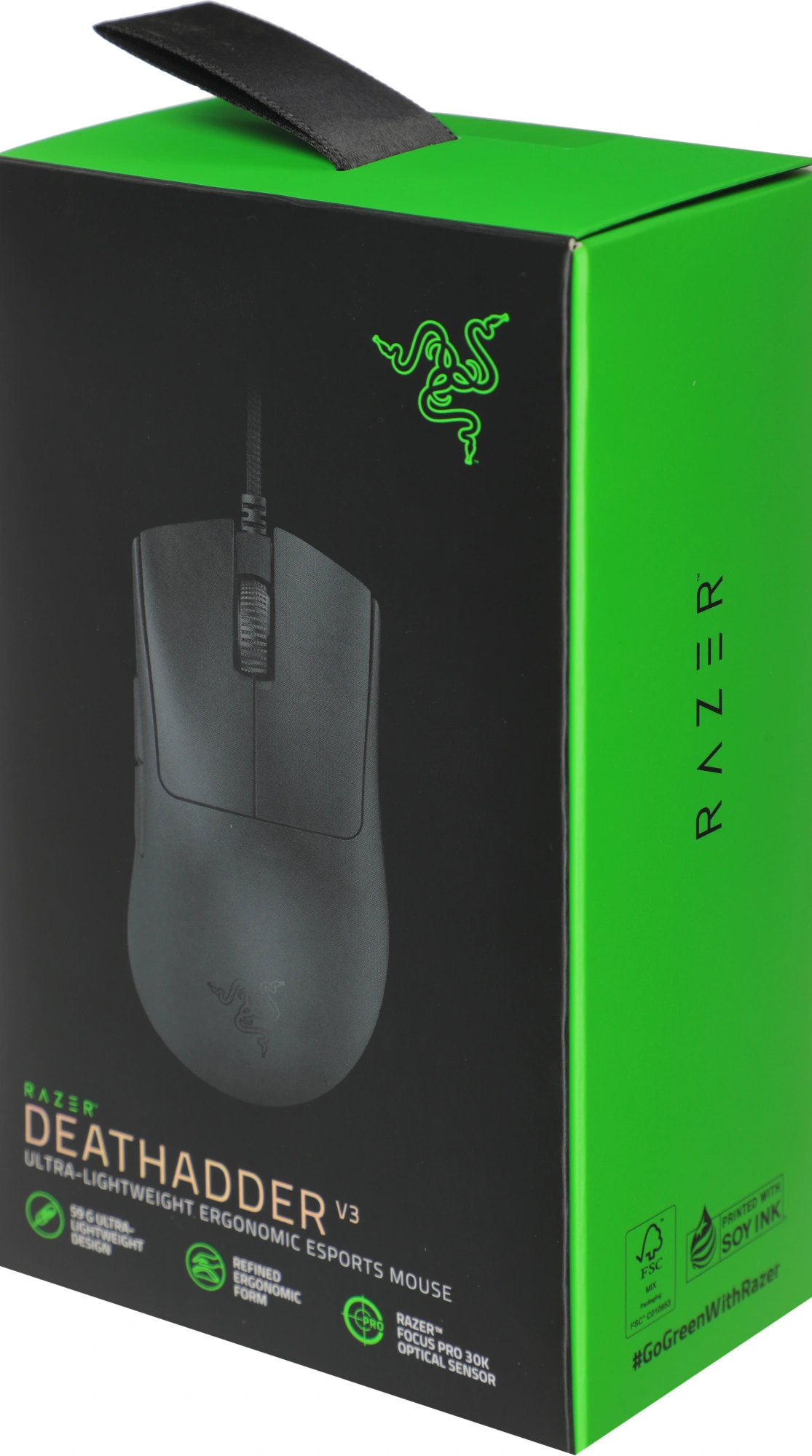 Мышь Razer DeathAdder V3 черный оптическая 30000dpi USB 6but (RZ01-04640100-R3M1) — миниатюра 8