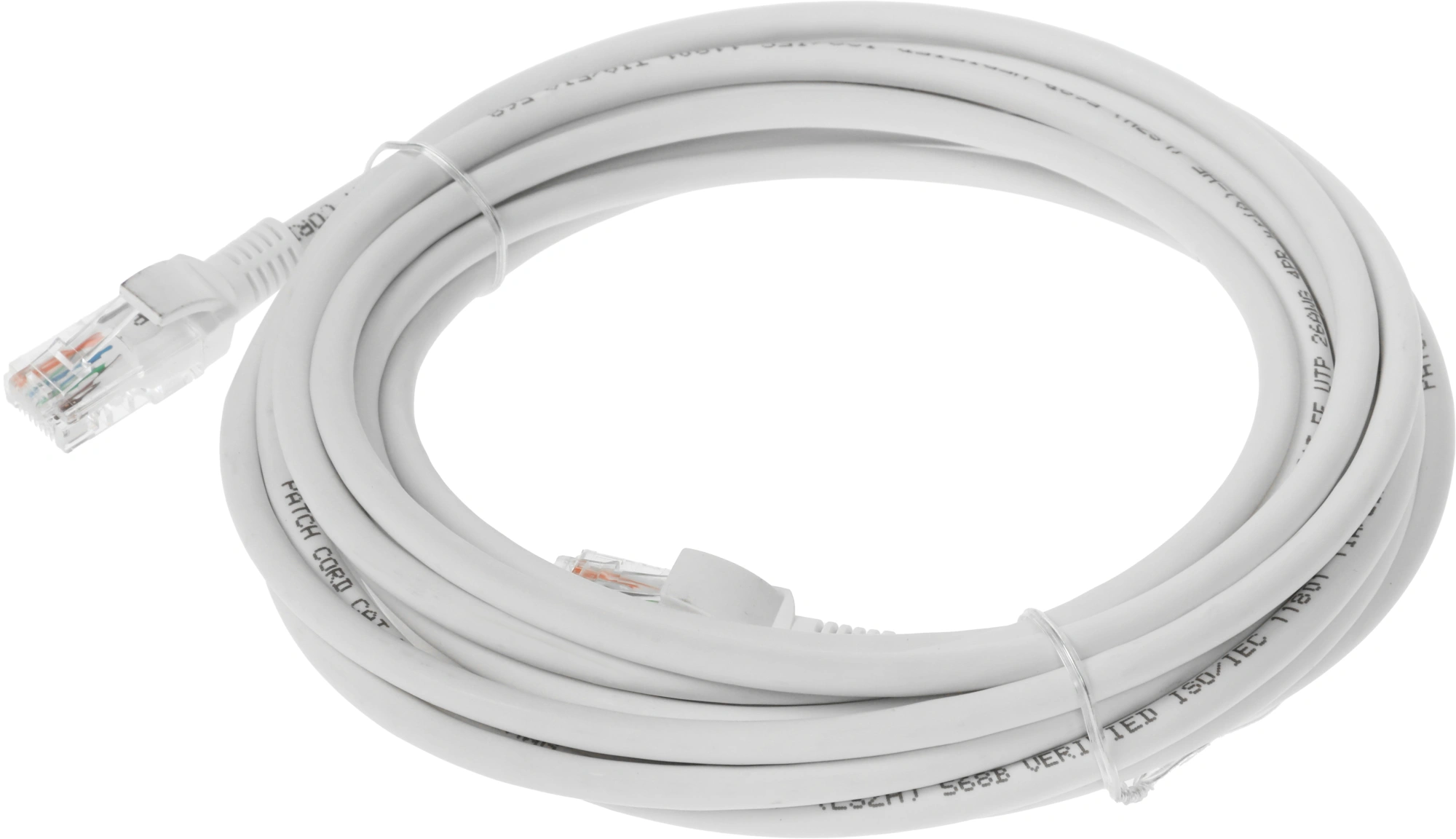 Патч-корд NTSS NTSS-PC-UTP-RJ45-5e-5.0-LSZH-WT UTP RJ-45 вил.-вилка RJ-45 кат.5E 5м белый LSZH 26AWG — миниатюра 4