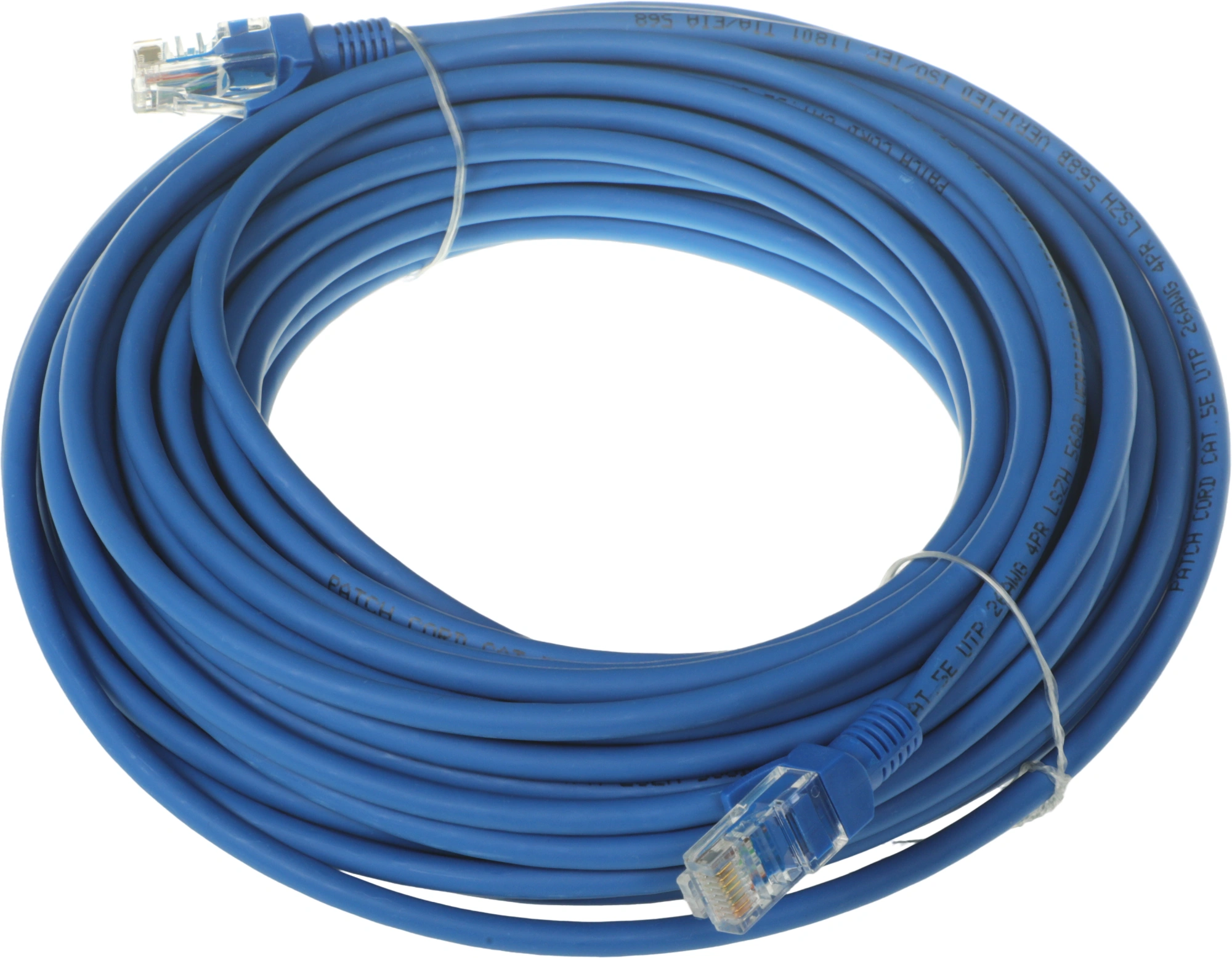 Патч-корд NTSS NTSS-PC-UTP-RJ45-5e-15.0-LSZH-BU UTP RJ-45 вил.-вилка RJ-45 кат.5E 15м синий LSZH 26AWG — миниатюра 4