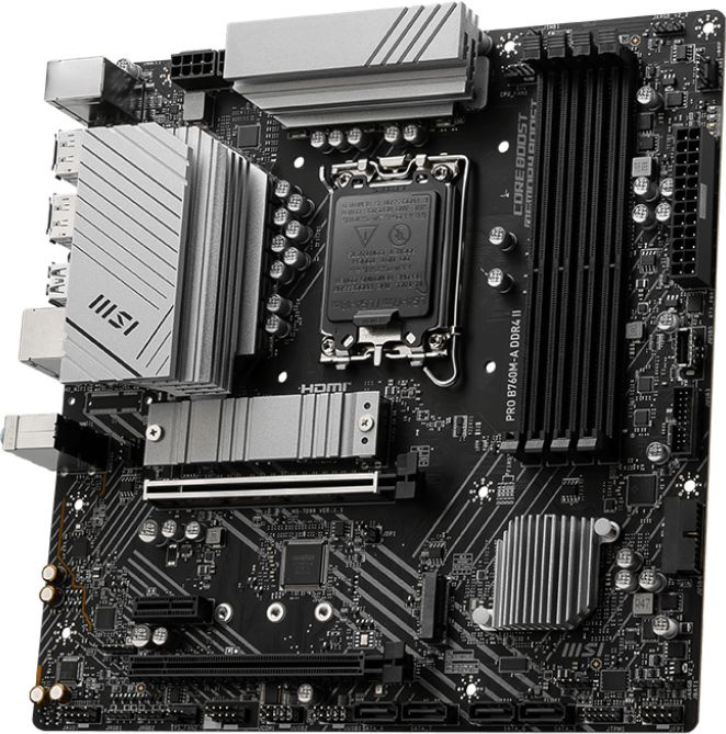 Материнская плата MSI PRO B760M-A DDR4 II Soc-1700 Intel B760 4xDDR4 mATX AC`97 8ch(7.1) 2.5Gg+HDMI+DP — миниатюра 2