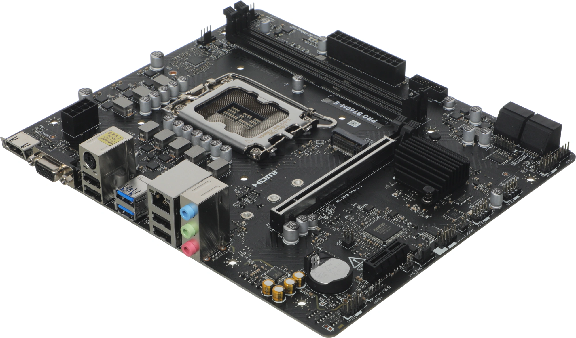 Материнская плата MSI PRO B760M-E Soc-1700 Intel B760 2xDDR5 mATX AC`97 8ch(7.1) GbLAN+VGA+HDMI — миниатюра 15