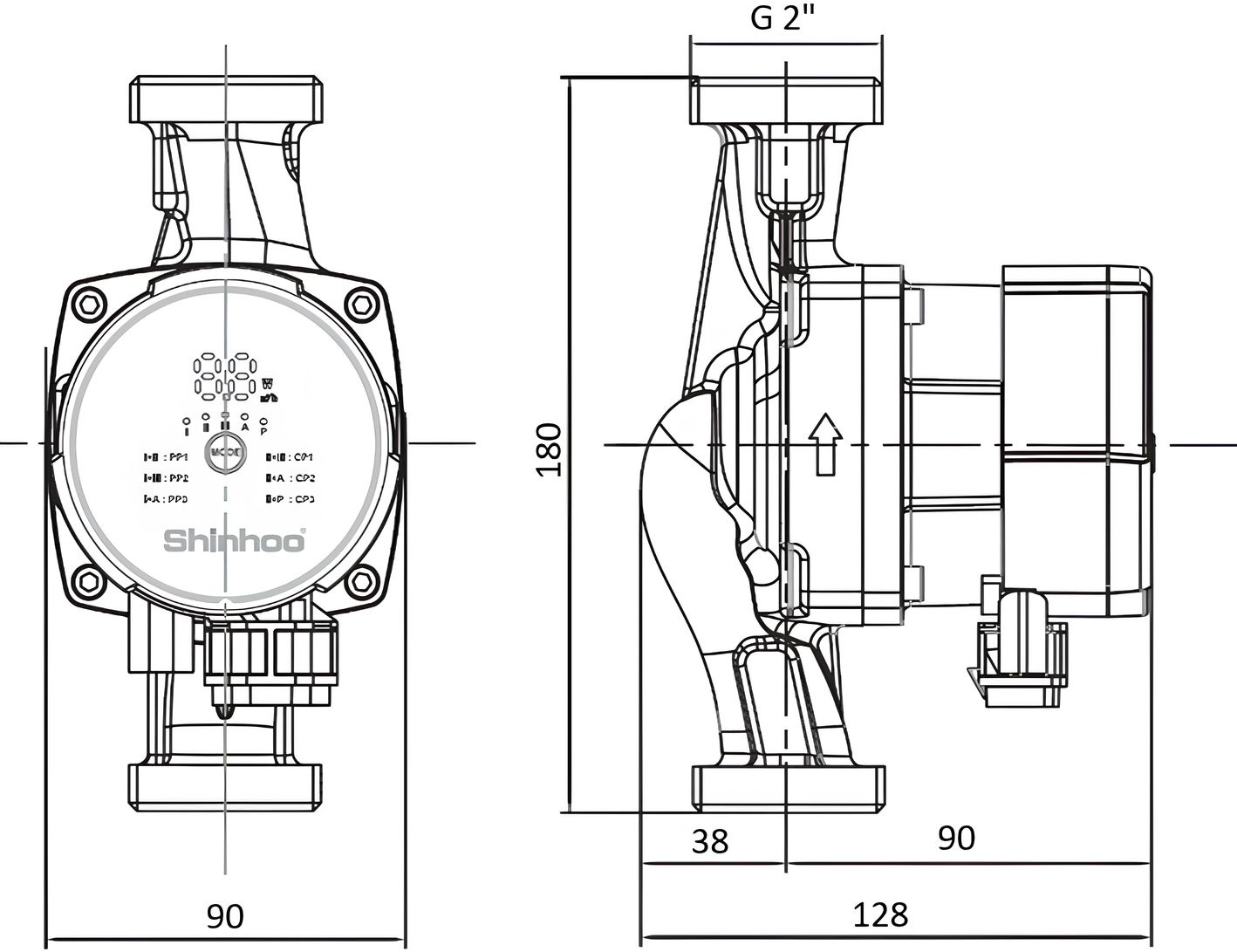 Насос циркуляционный Shinhoo Master S 32-6 180 центробежный — миниатюра 5