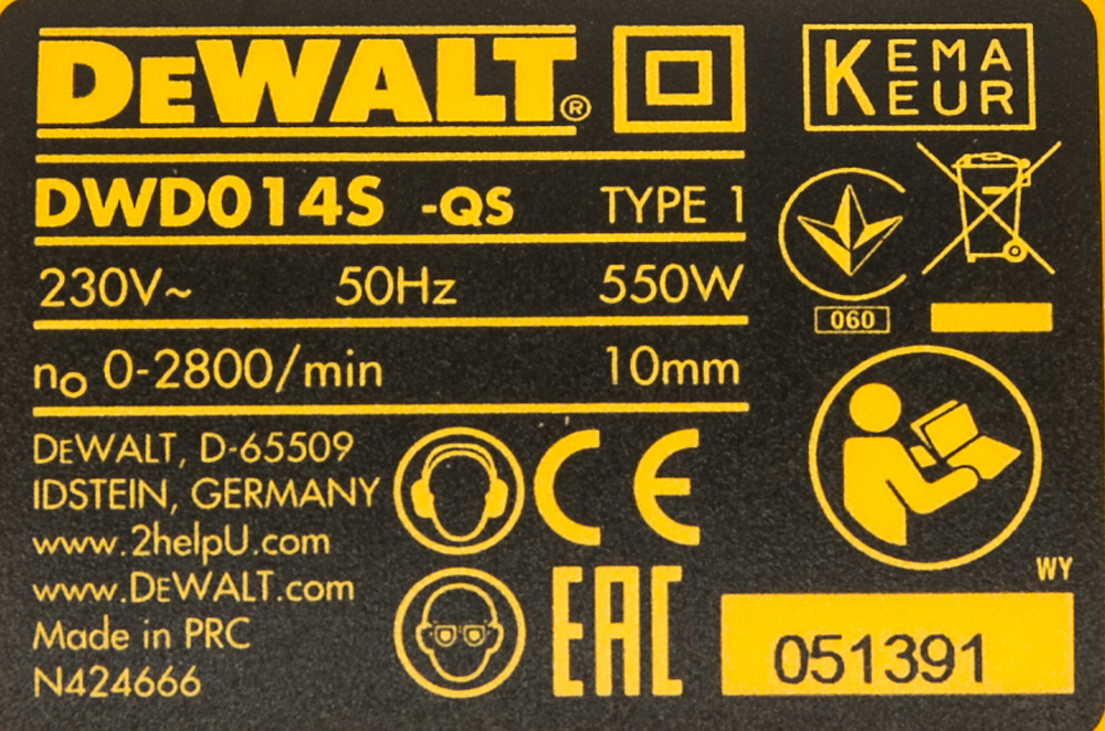 Дрель безударная DeWalt DWD014S-QS 550Вт патрон:быстрозажимной реверс — миниатюра 6