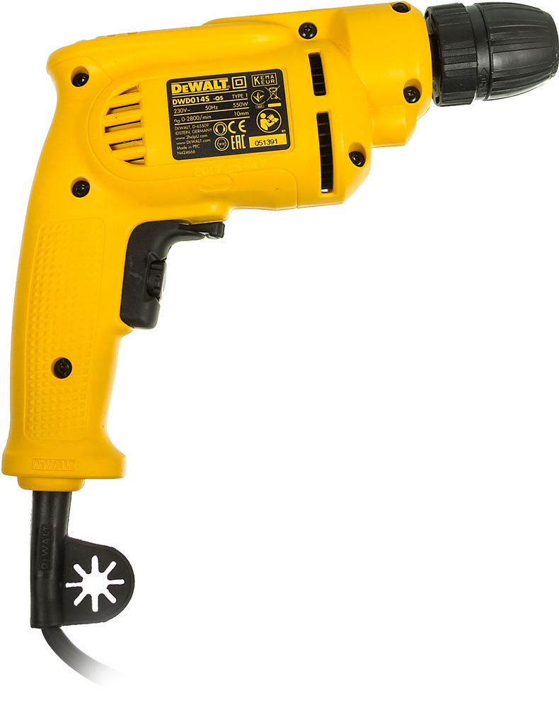 Дрель безударная DeWalt DWD014S-QS 550Вт патрон:быстрозажимной реверс — миниатюра 3