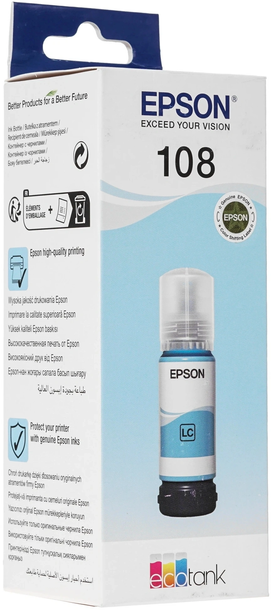 Чернила Epson 108 C13T09C54A светло-голубой 70мл для Epson L8050/L18050 — миниатюра 4