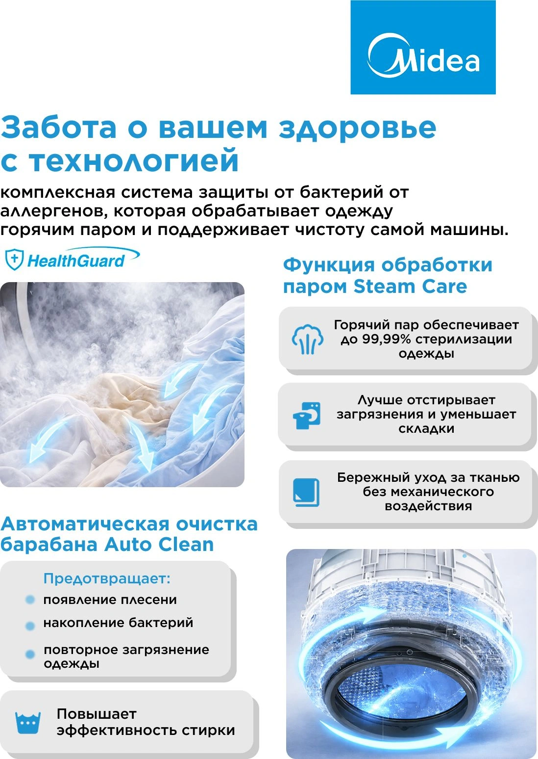 Стиральная машина Midea MF200W90WBS/S-RU класс: A загр.фронтальная макс.:9кг темно-серебристый инвертор — миниатюра 23