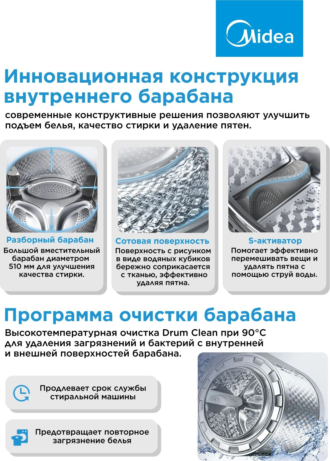Стиральная машина Midea MF200W90WBS/S-RU класс: A загр.фронтальная макс.:9кг темно-серебристый инвертор — миниатюра 24