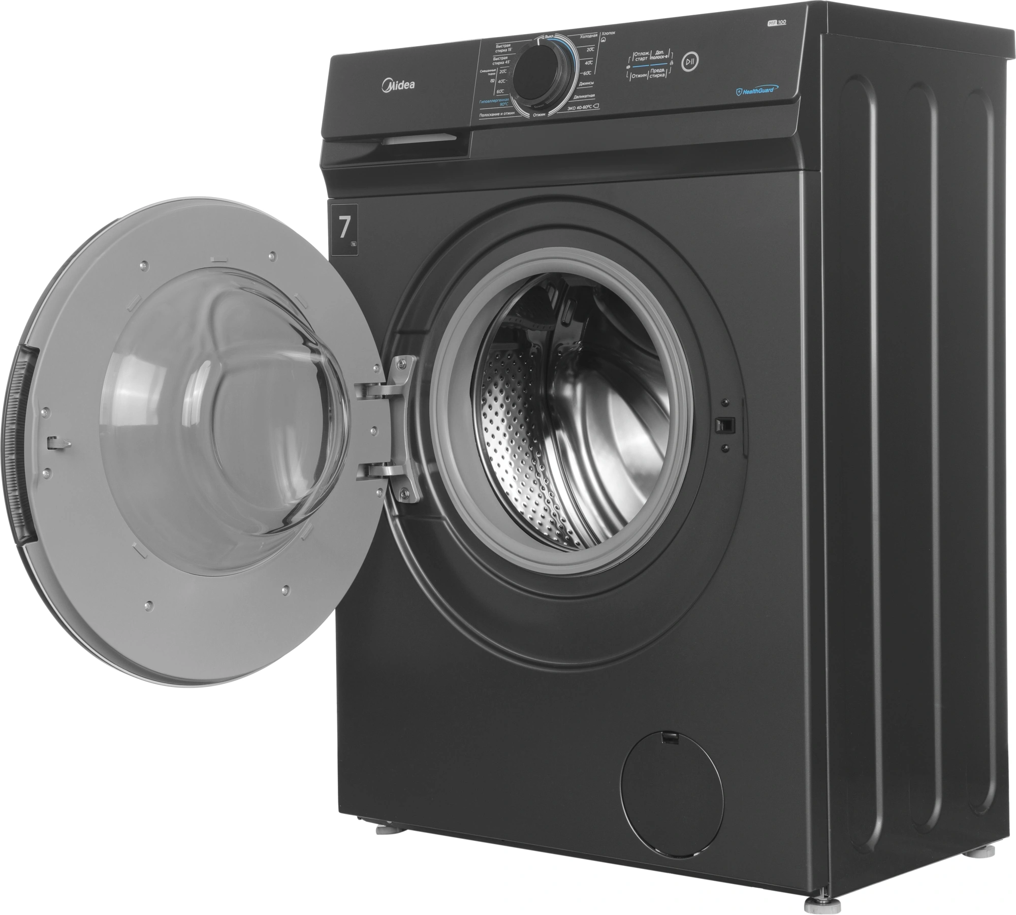 Стиральная машина Midea MF100W70/S-RU класс: A загр.фронтальная макс.:7кг темно-серебристый — миниатюра 4