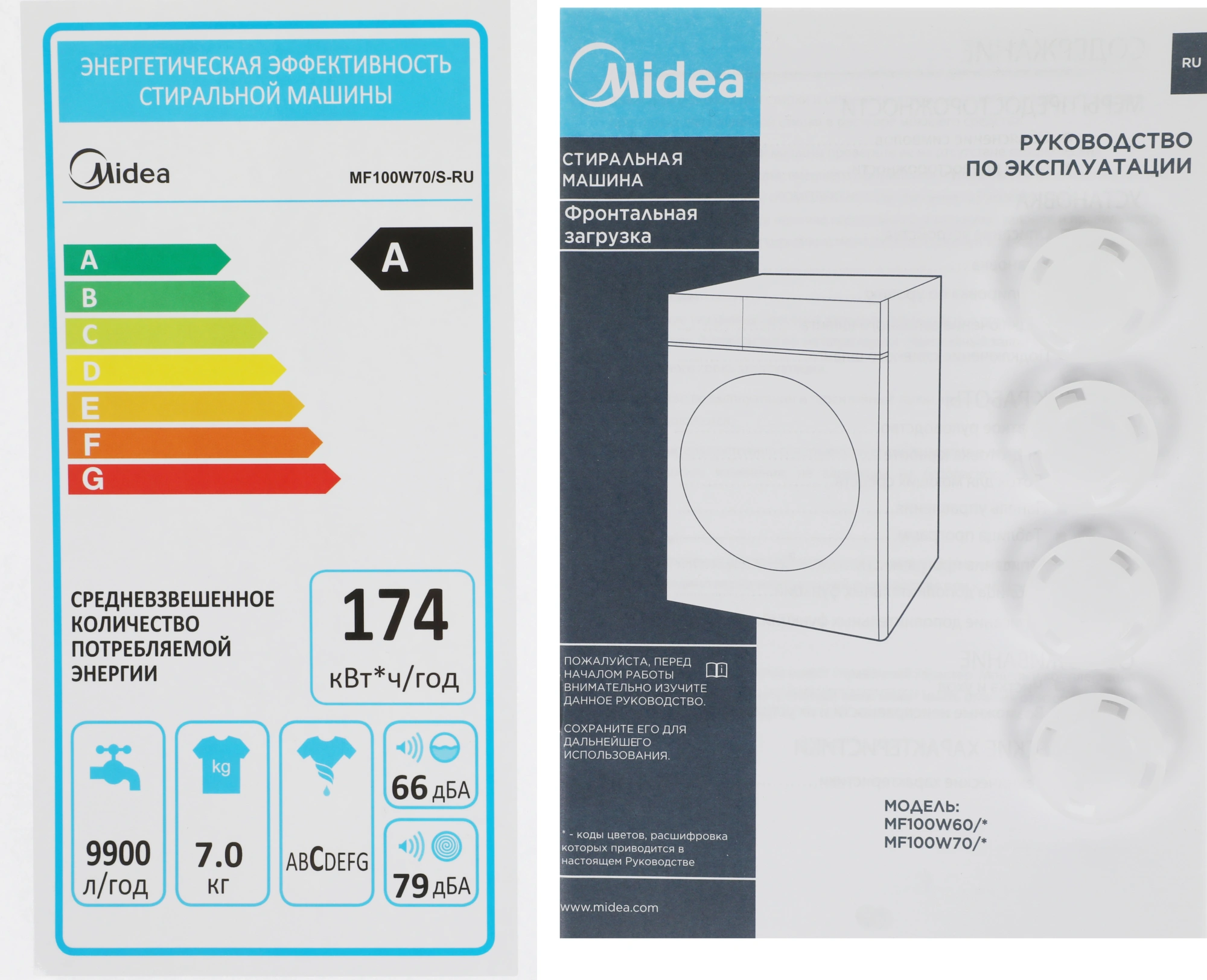 Стиральная машина Midea MF100W70/S-RU класс: A загр.фронтальная макс.:7кг темно-серебристый — миниатюра 16