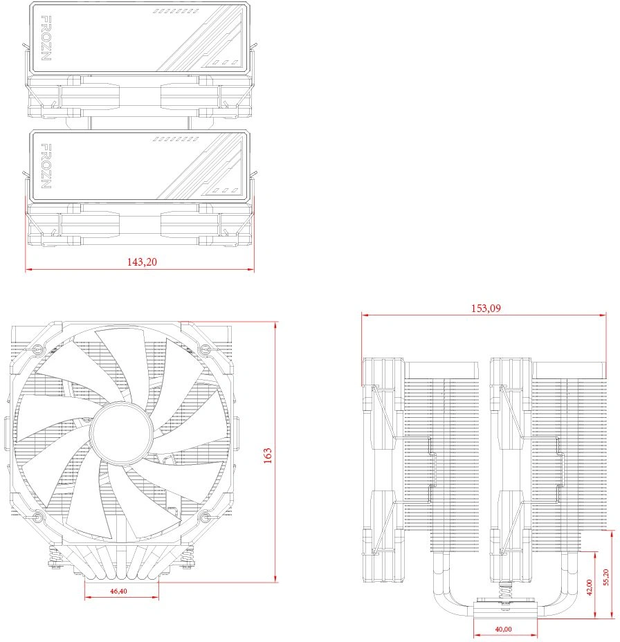 Устройство охлаждения(кулер) ID-Cooling Frozn A720 Soc-AM5/AM4/1200/1700/1851 черный 4-pin 33.5dB Al+Cu 300W 1300gr Ret (FROZN A720 BLACK) — фото 1