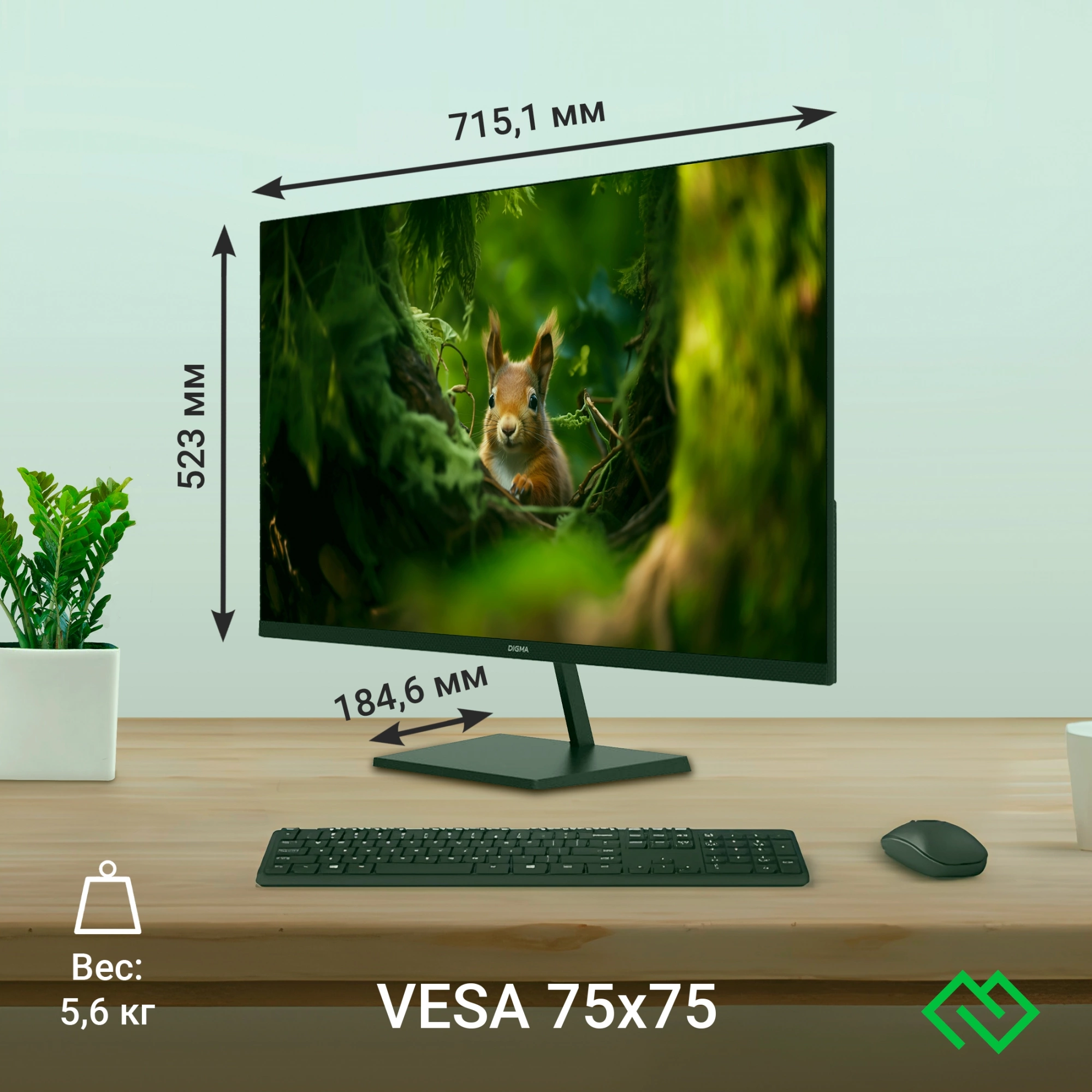 Монитор Digma 31.5" Progress 32P501F черный IPS LED 1ms 16:9 HDMI глянцевая 300cd 178гр/178гр 1920x1080 75Hz FreeSync VGA FHD 7.2кг — миниатюра 16