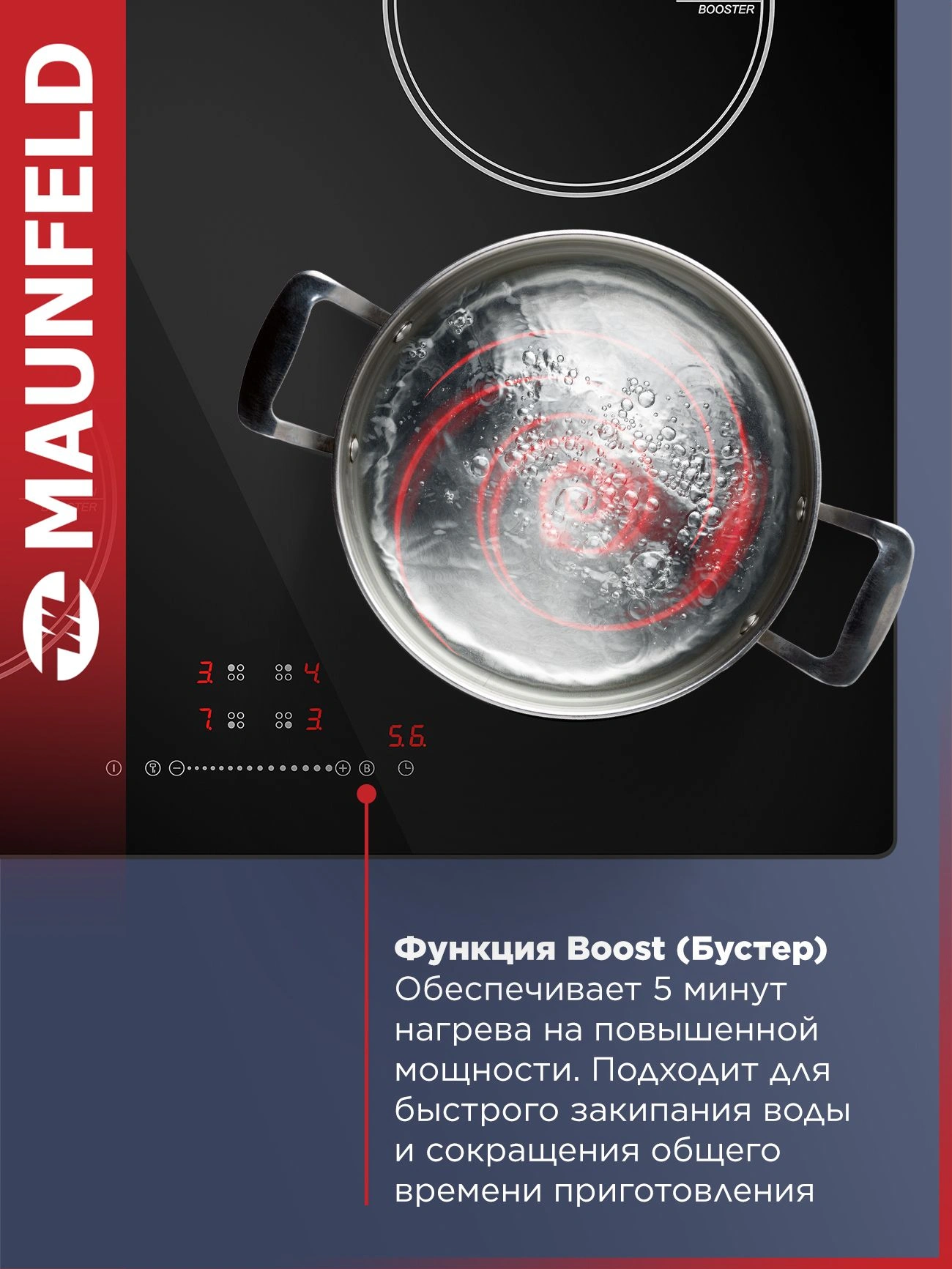 Индукционная варочная поверхность Maunfeld CVI594STBK черный — миниатюра 4
