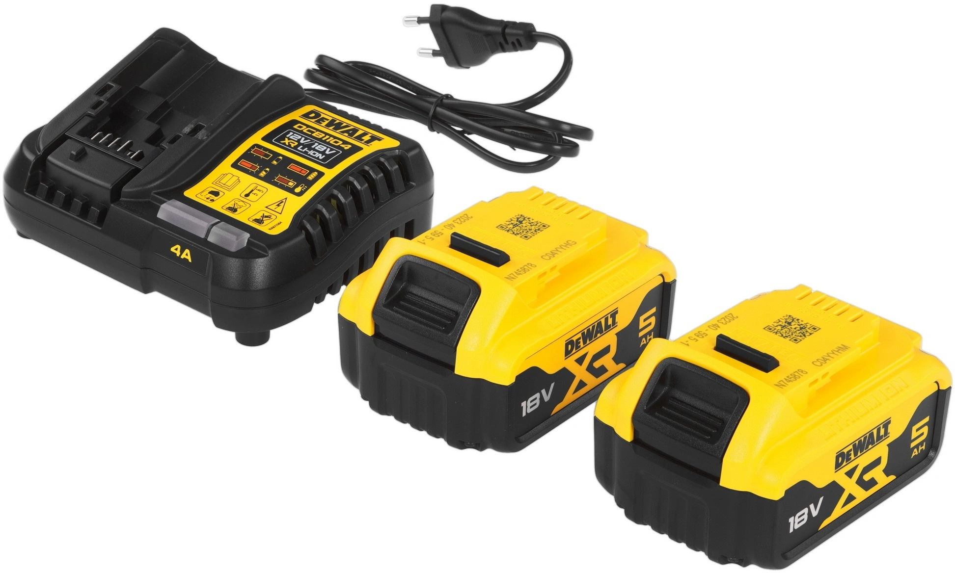Батарея аккумуляторная DeWalt DCB1104P2 18В 5Ач Li-Ion (З/У в компл.) — миниатюра 4
