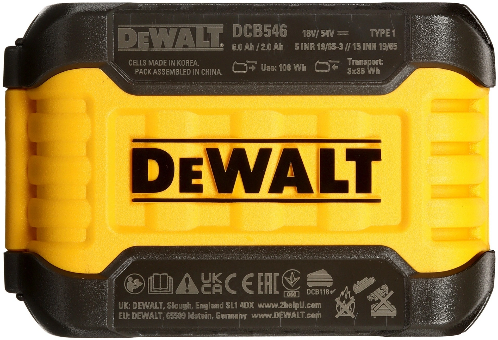 Батарея аккумуляторная DeWalt DCB546-XJ 18В 6Ач Li-Ion — миниатюра 6