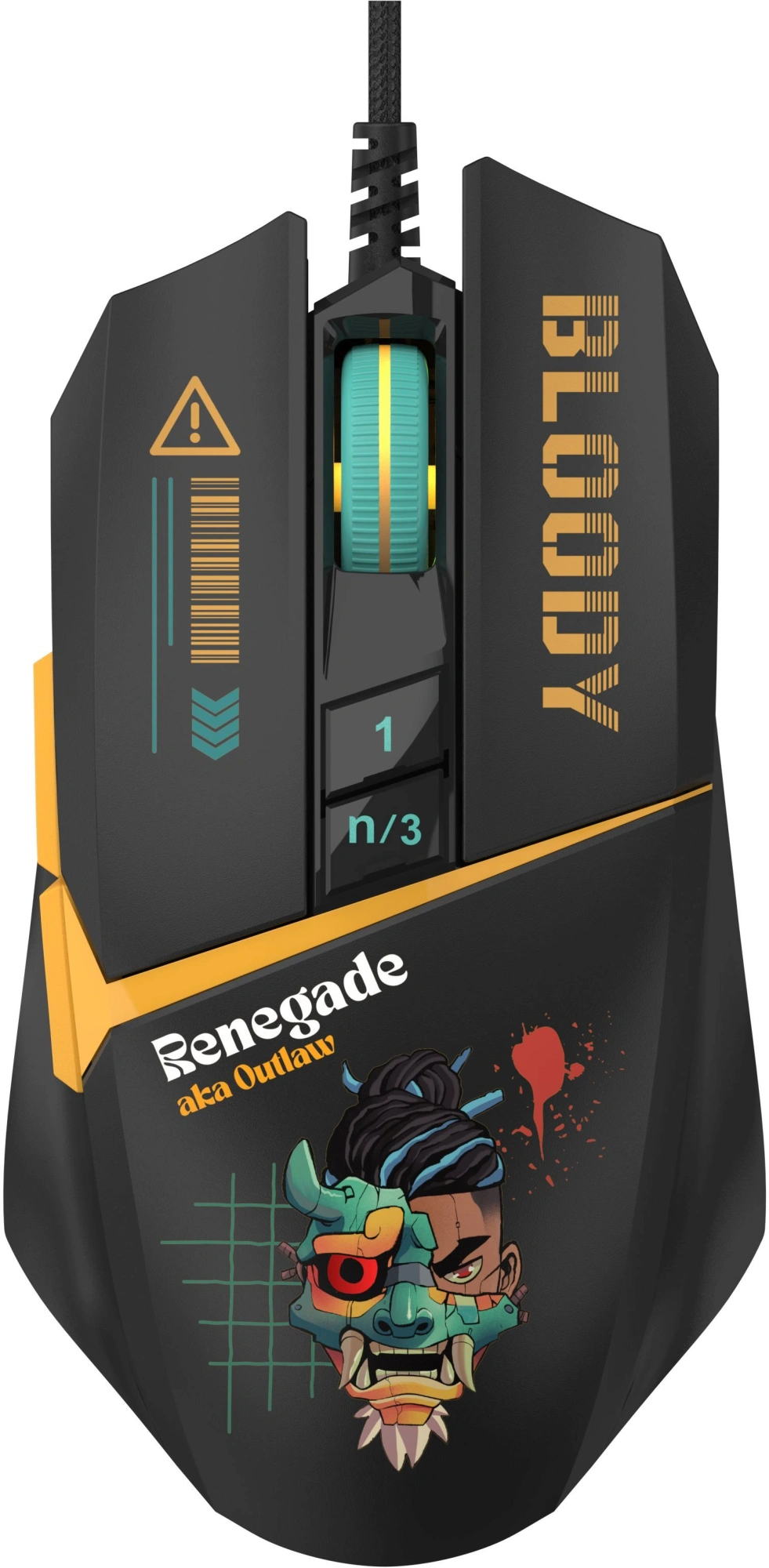 Мышь A4Tech Bloody W63 Max Renegade черный/рисунок оптическая 12000dpi USB (W63 MAX) — фото 1