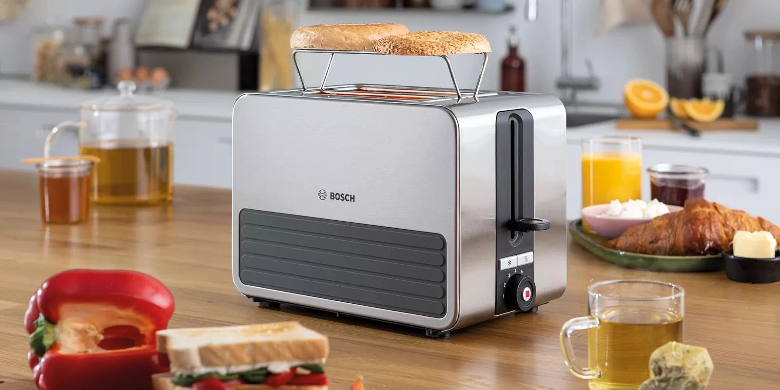 Тостер Bosch TAT7S25 1050Вт серебристый — миниатюра 9