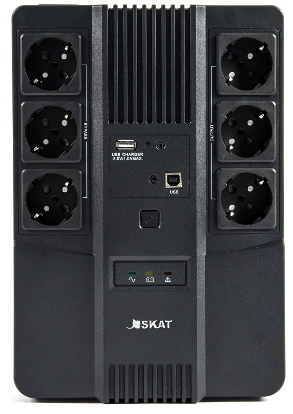 Источник бесперебойного питания Бастион Skat 600 AI 360Вт 600ВА черный — миниатюра 2