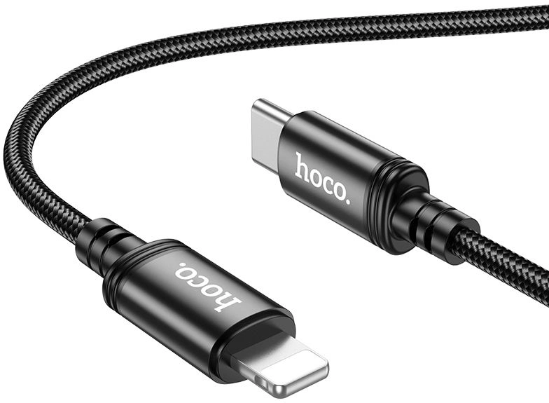 Кабель Hoco X89 Wind iP USB Type-C (m)-Lightning (m) 1м черный коробка — фото 1