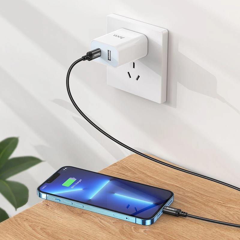 Кабель Hoco X89 Wind iP USB Type-C (m)-Lightning (m) 1м черный коробка — миниатюра 4