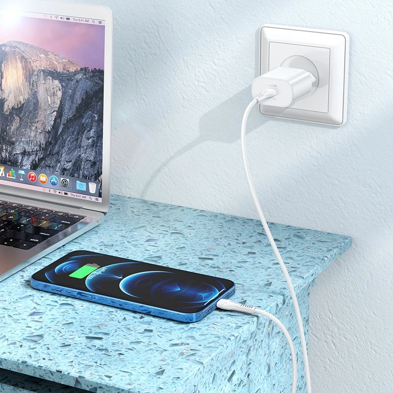 Сетевое зар./устр. Hoco N22 25W (PD+QC+AFC) USB Type-C универсальное белый — фото 1