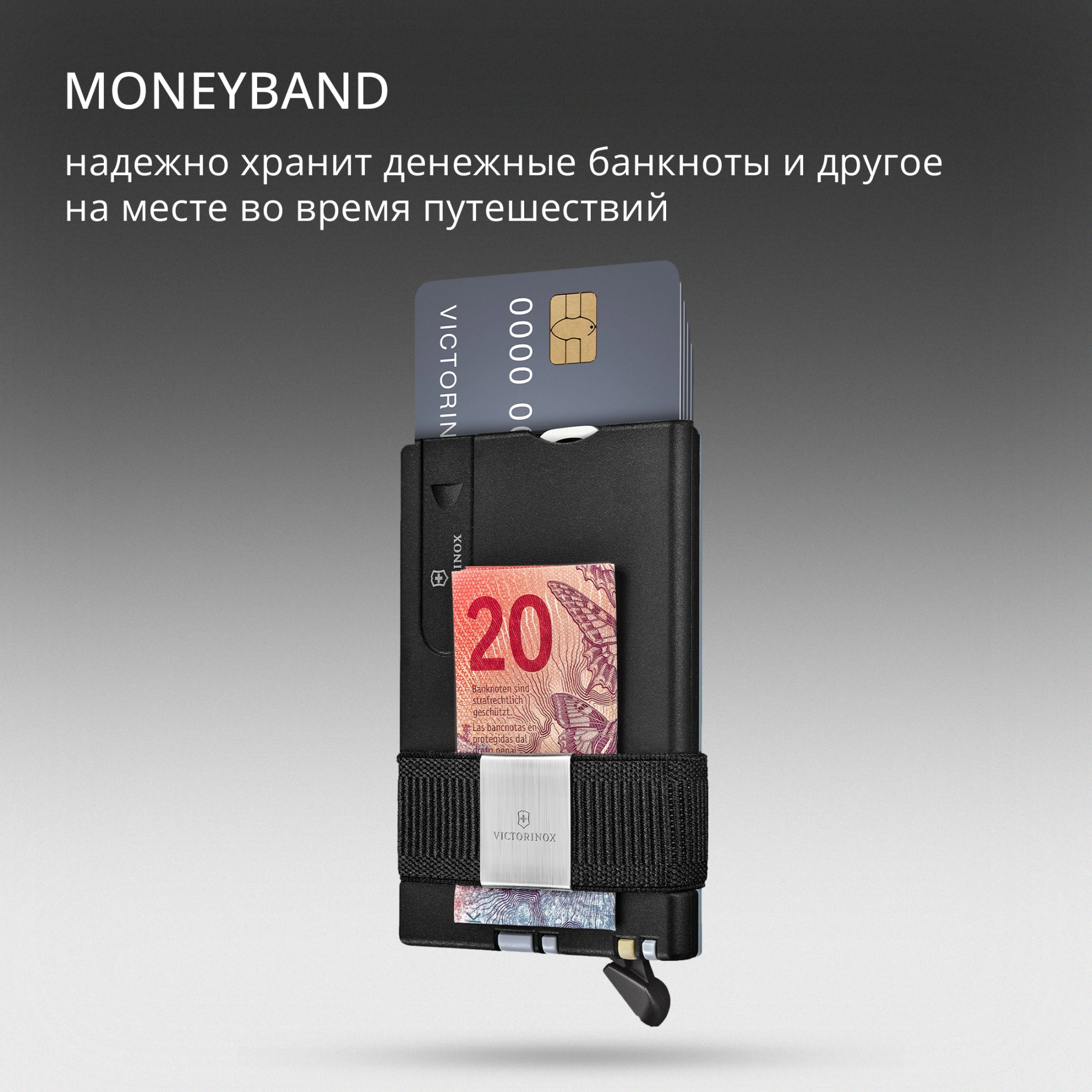Швейцарская карта Victorinox Smart Card Wallet Sharp (0.7250.36) серый коробка подарочная — миниатюра 12