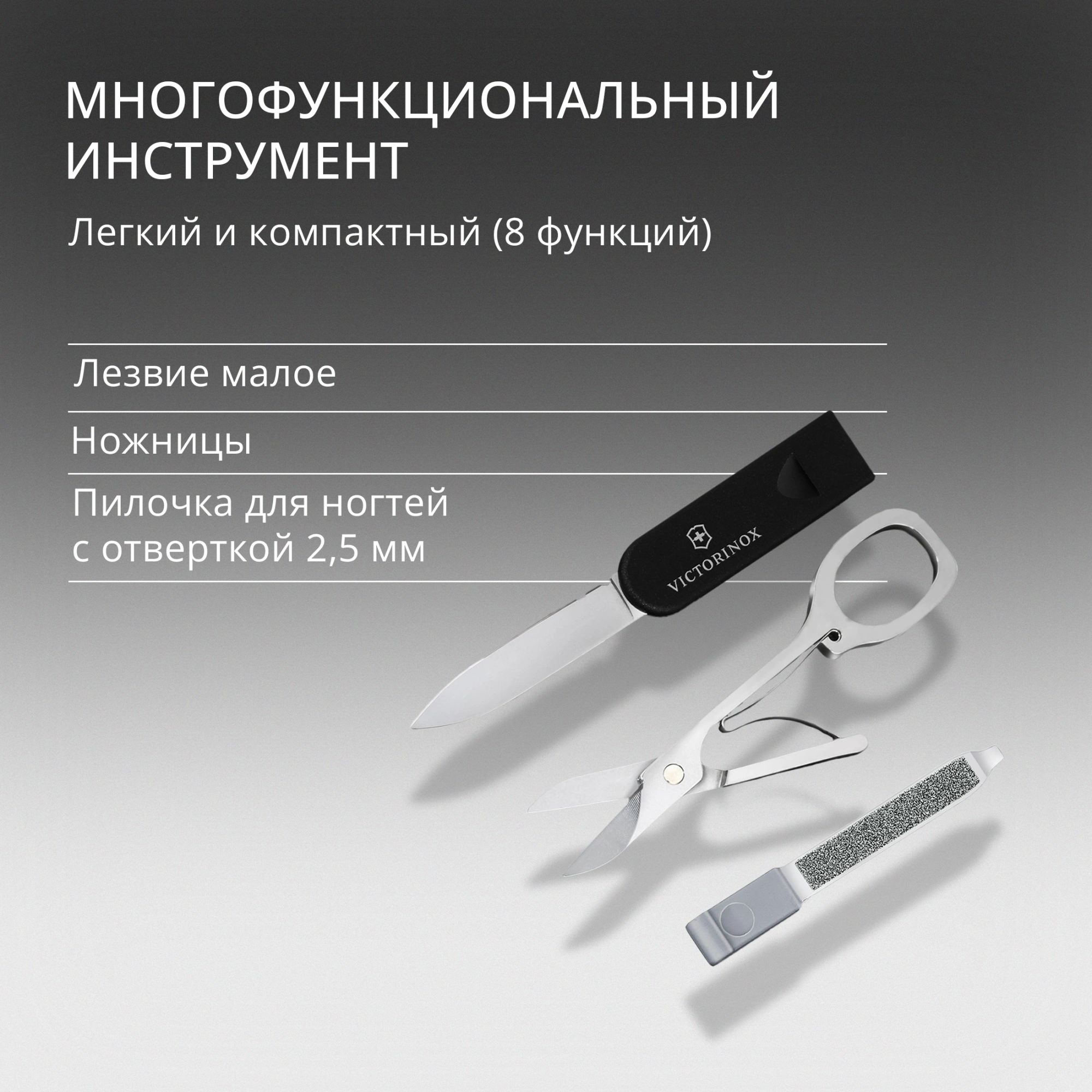 Швейцарская карта Victorinox Smart Card Wallet Sharp (0.7250.36) серый коробка подарочная — миниатюра 13