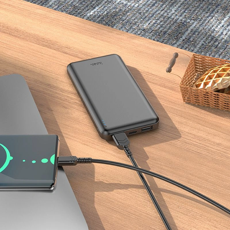 Мобильный аккумулятор Hoco J100 High-ranking 10000mAh 2.1A 2xUSB-A черный — миниатюра 2