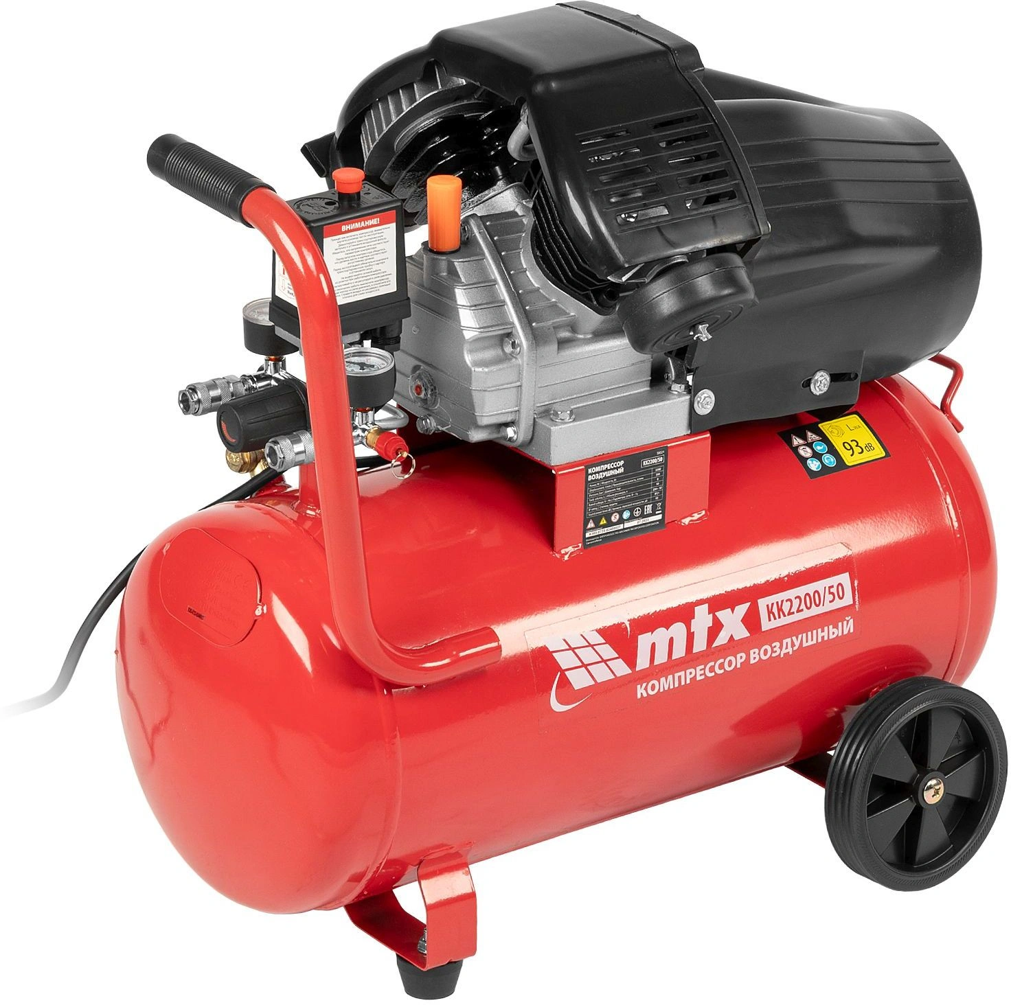 Компрессор поршневой MTX КК-2200/50 масляный 350л/мин 50л 2200Вт красный/черный — миниатюра 5