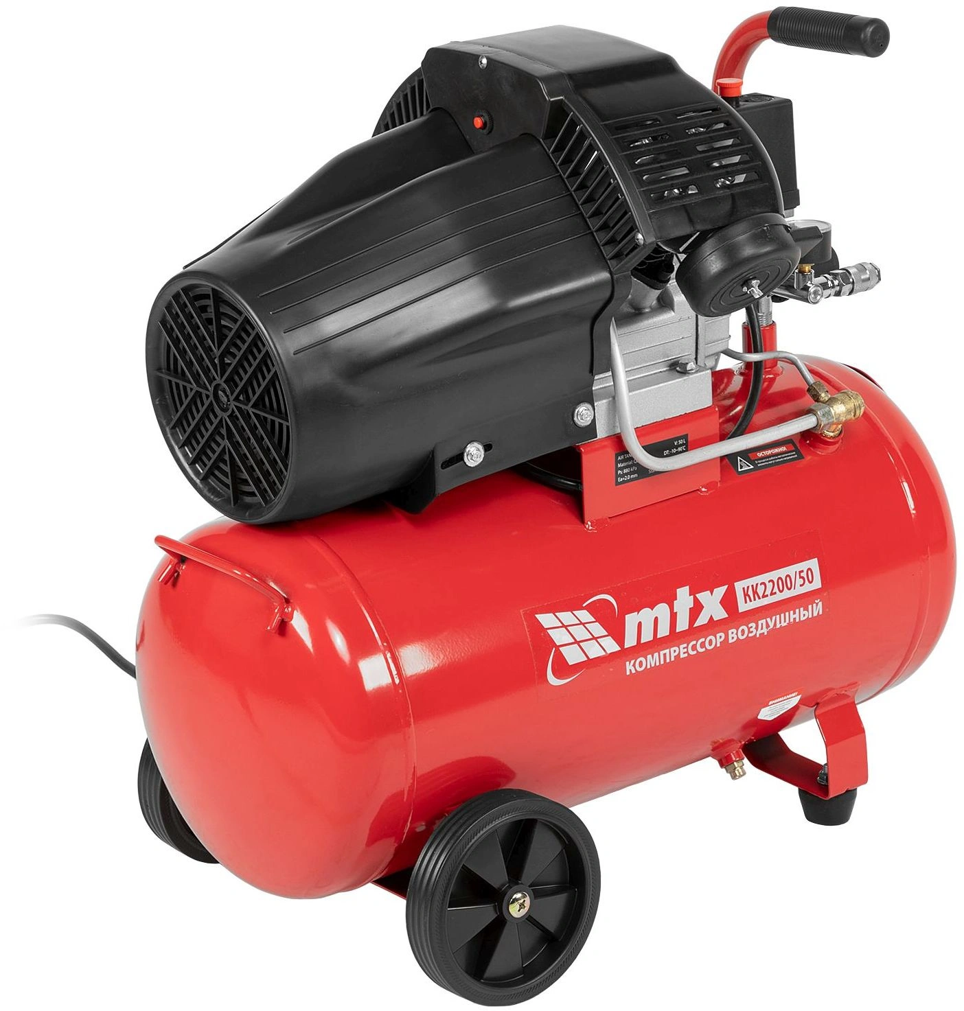 Компрессор поршневой MTX КК-2200/50 масляный 350л/мин 50л 2200Вт красный/черный — миниатюра 7