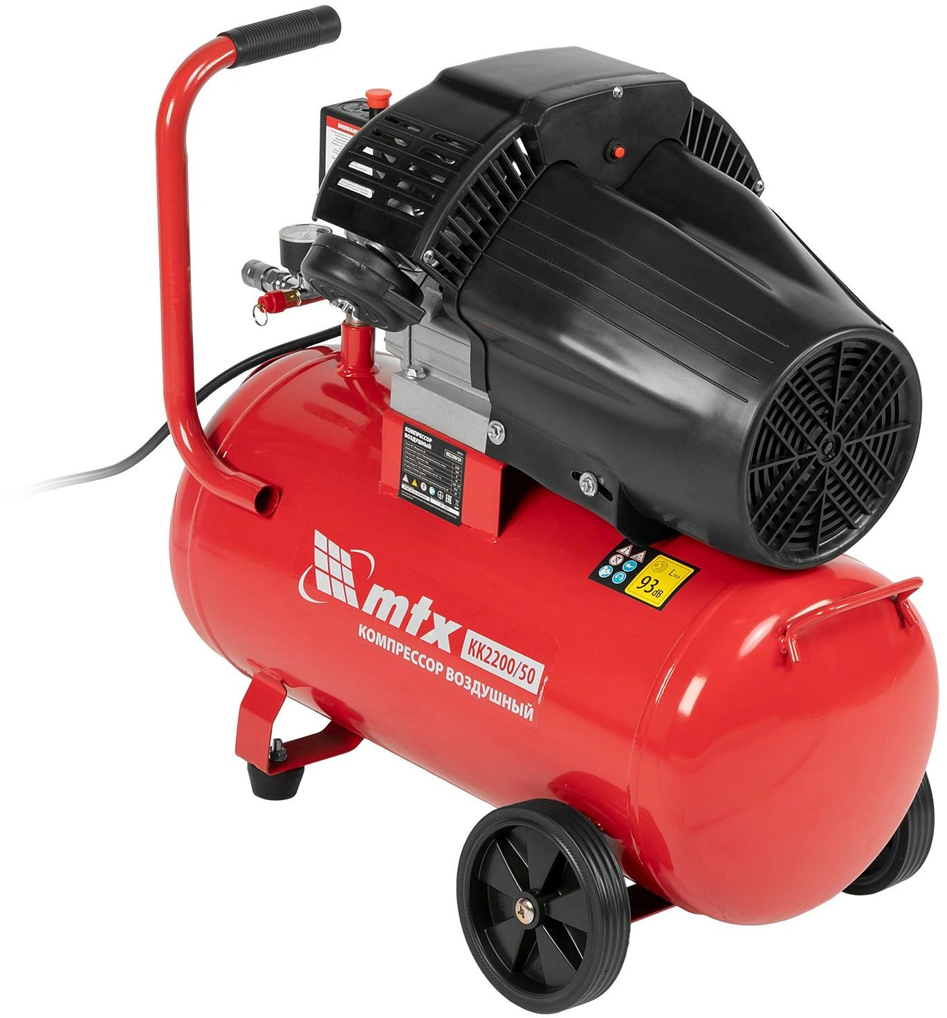 Компрессор поршневой MTX КК-2200/50 масляный 350л/мин 50л 2200Вт красный/черный — миниатюра 8
