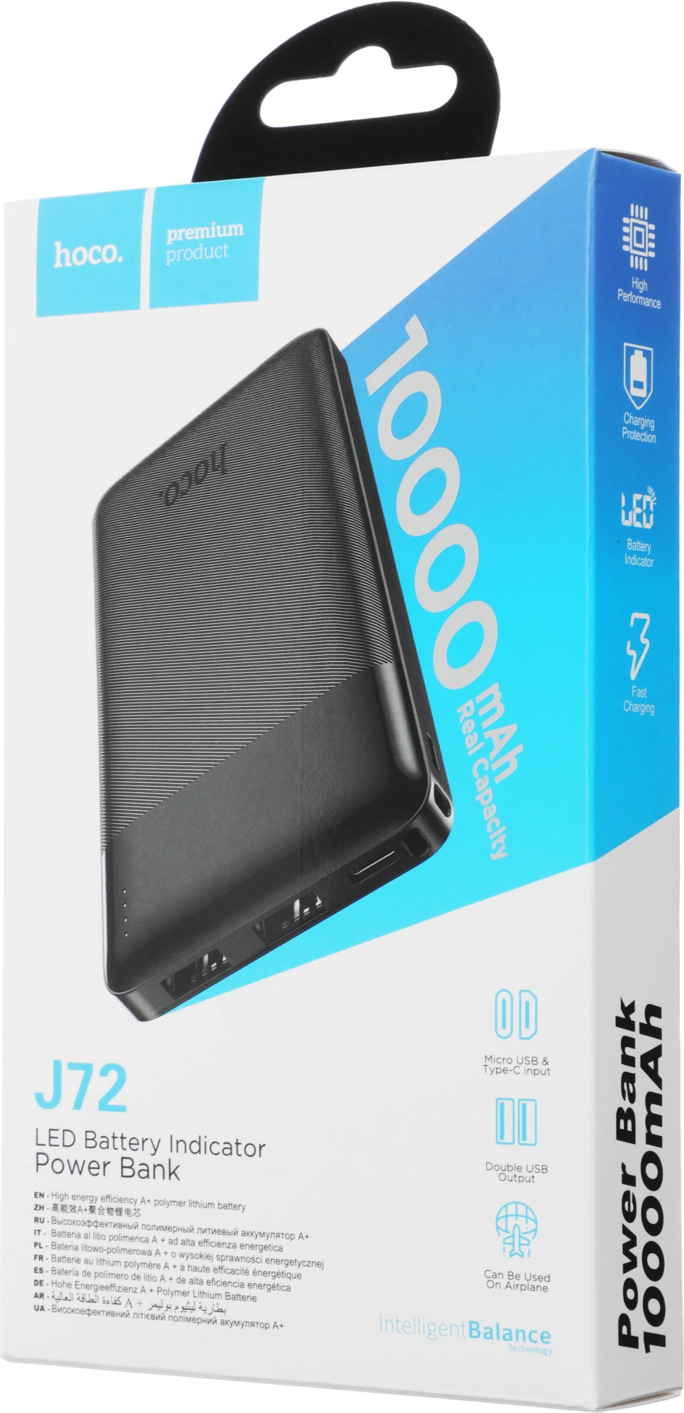 Мобильный аккумулятор Hoco J72 Easy travel 10000mAh 2A 2xUSB-A черный — миниатюра 15
