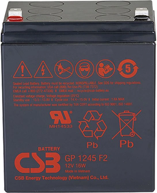 Батарея для ИБП CSB GP1245 (12V16W) 12В 4.5Ач — фото 1