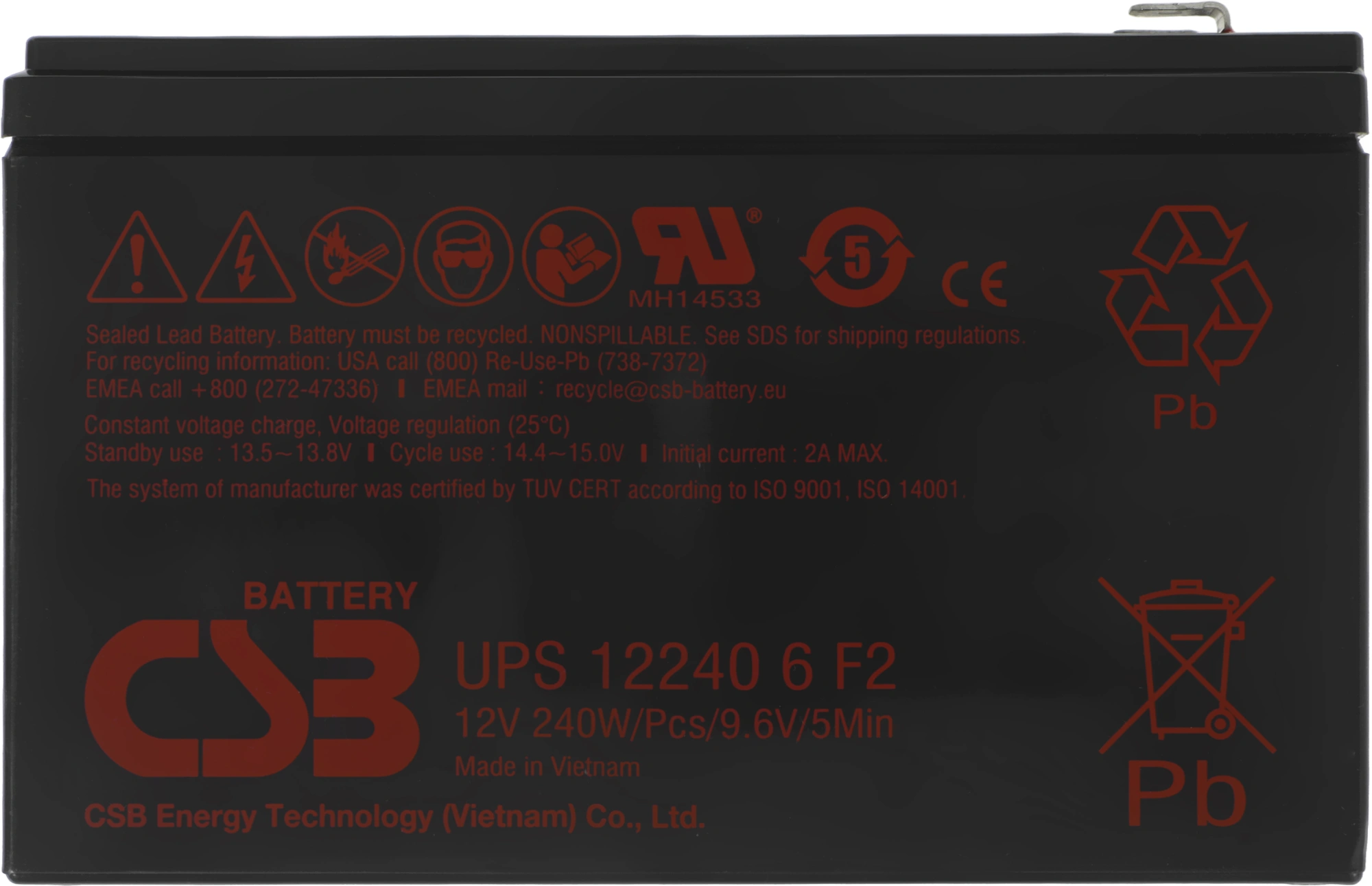 Батарея для ИБП CSB UPS122406 F2 12В — миниатюра 10