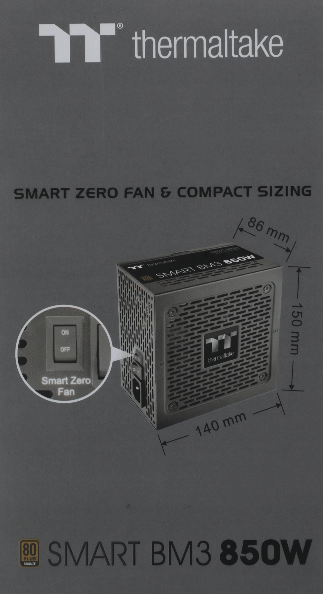 Блок питания Thermaltake ATX 850W Smart BM3 Gen.5 80+ bronze (20+4pin) APFC 120mm fan 6xSATA Cab Manag RTL — миниатюра 15